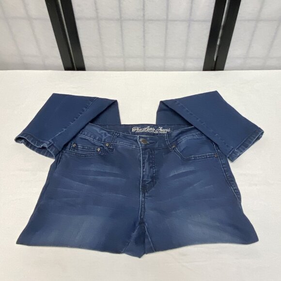 Silver MidRise Skinny Stretch Light Distress Aiko Ankle Jeans Dark Denim Wash 33 - Picture 7 of 13